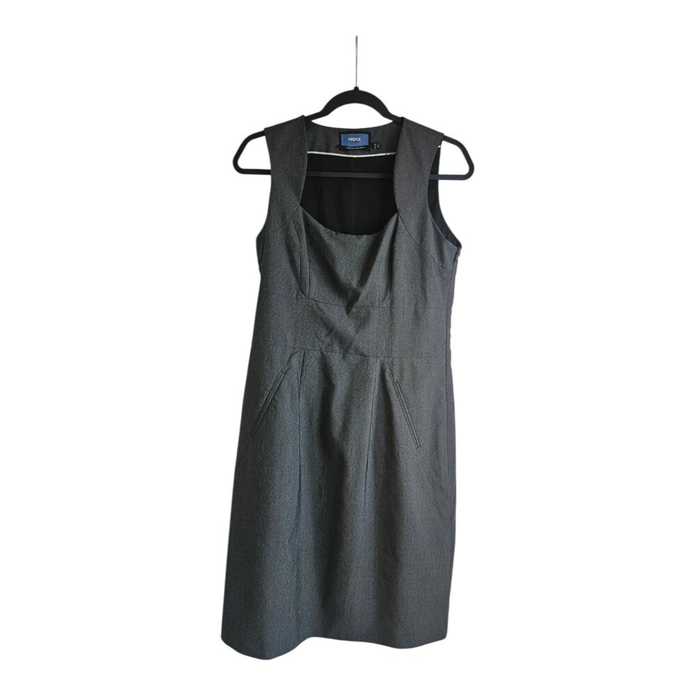 MEXX Dress Size 12 UK/8 US Sleeveless Black Sheath Pockets Side Zip READ